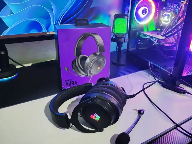 Headset gamer mancer aura novo