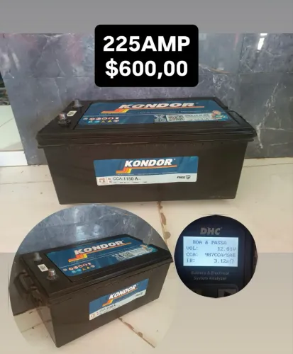 Bateria 225Amp $600,00 100%
