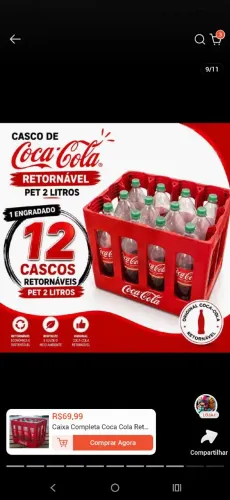 Caixa de coca cola original retornável 