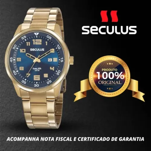 Relógio Seculus masculino, novo, na caixa. Nota fiscal e garantia do fabricante. Original.