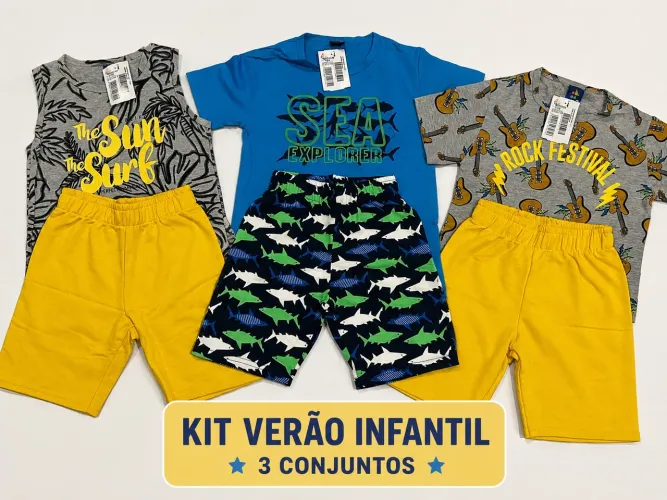 Kit 3 conjuntos infantil menino 