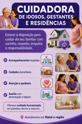 Trabalho com cuidadora,em residência, hospital, e acompanhante de gestantes
