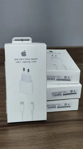 Kit Carregador iPhone 20W USB-C + Cabo Lightning Novo Lacrado