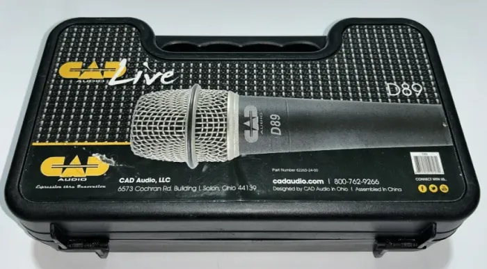 Microfone de instrumento dinâmico supercardióide Cad Live D89 Novo cabo de 10 metros inclu
