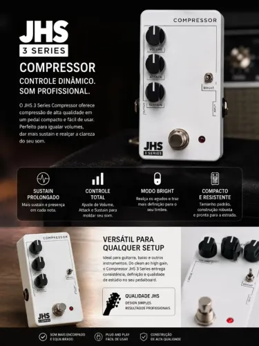 JHS 3 Series Compressor - Pedal de Compressor para Guitarra/Baixo