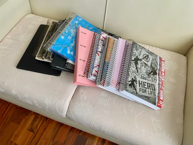 Material escolar usado ( folhas usadas foram retiradas )