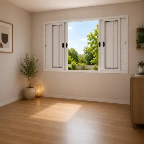 Janela 120x120 com Veneziana Sem Grade em Alumínio Linha Modular Direto da Fábrica