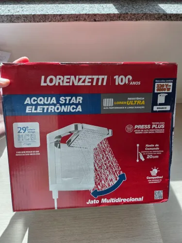 LACRADO Chuveiro Lorenzetti Acqua Star Ultra Branco 220V ~ 6800w<br>