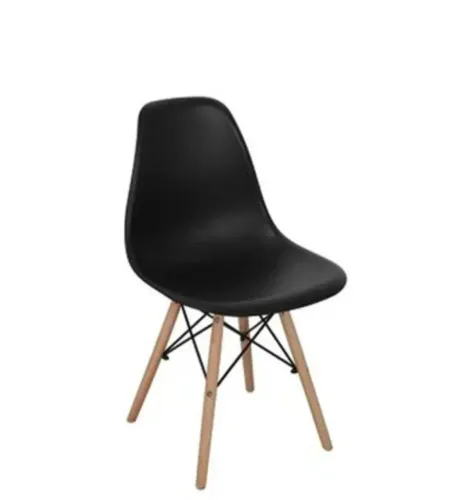 2 Cadeira com Pés Em Madeira Eames Preto Just Home Collection