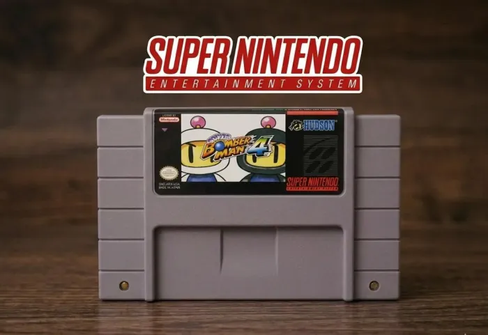 Jogo super Bomberman 4 super Nintendo com a tradução oficial em inglês. SNES repro