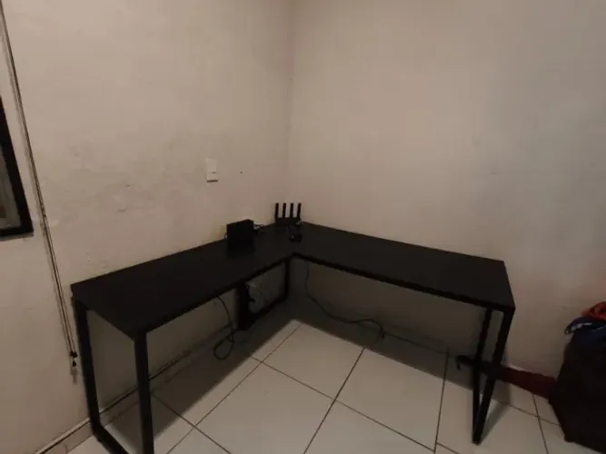 2 Mesas de escritorio estilo industrial preto, MDF