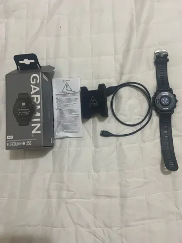 TÍTULO: Garmin Forerunner 255 Music Preto - Completo na Caixa - Impecável