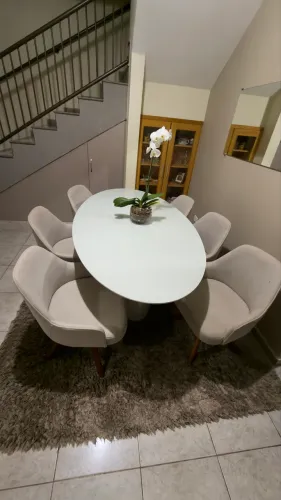 Mesa De Jantar Oval Favo 06 Lugares - 180cm x 110cm