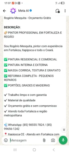PINTOR EM FORTALEZA - Pintura e Reforma - Orçamento Grátis - Rogério Mesquita