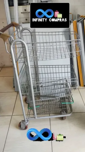 Carrinho de compras+ 2 cestinhas 