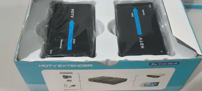 Extensor HDMI 60M via Cabo de Rede Cat5e/Cat6 - Novo