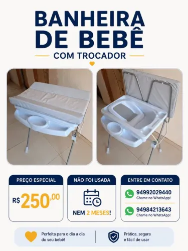 Banheira com trocador