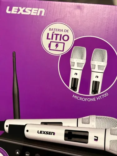 Microfone SEM FIO BRANCO - DUPLO - Baterias Recarregaveis