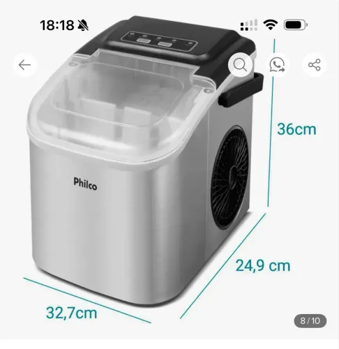 Máquina de gelo Philco semi nova