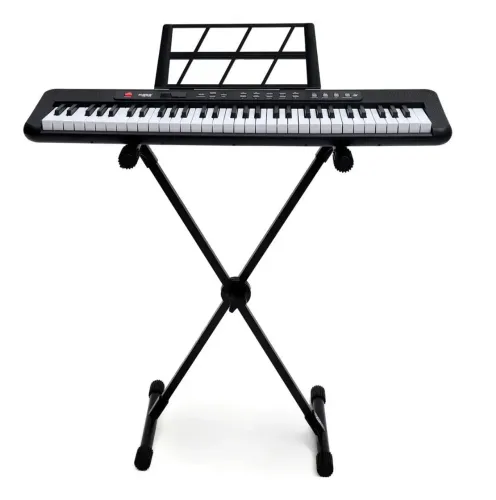 Kit Teclado Musical Estudante Iniciante + Capa E Suporte