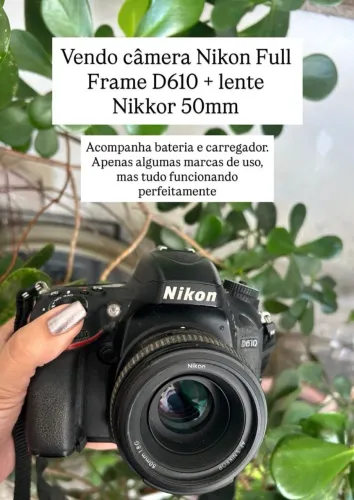 Câmera D610 Nikon + lente Nikon 50mm