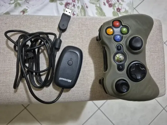 Controle Xbox 360 Sem Fio Original Microsoft + Receptor USB para PC