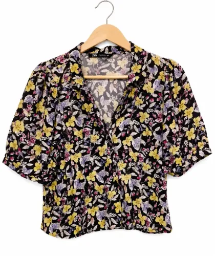 Camisa Floral Zara Original Feminina Tam L