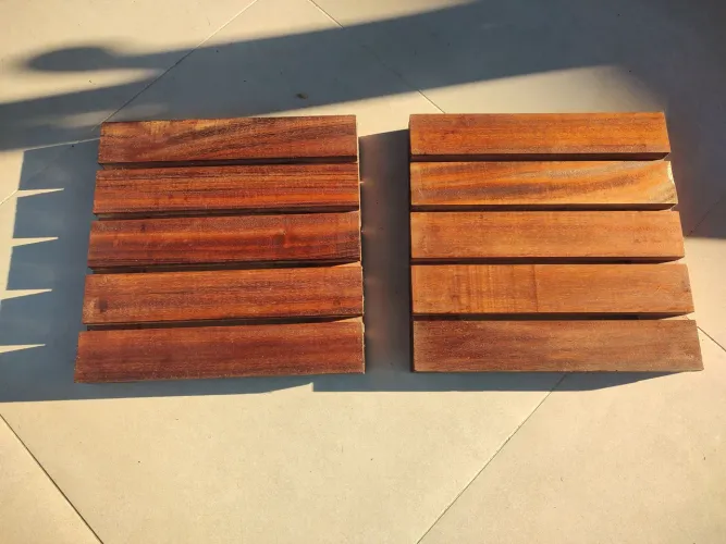 Deck madeira maciça - Muiracatiara - 40 cm por 40 cm