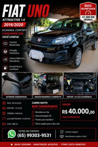 Fiat Uno Attractive 1.0 EVO Fire Flex 8V 5P 2019