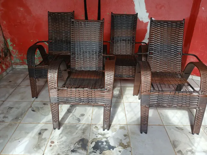 Conjunto de cadeiras para área interna