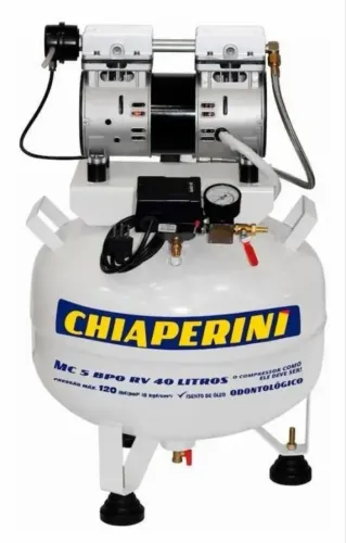 Compressor odontológico 5.2 pés 40 litros s/ óleo Chiaperini