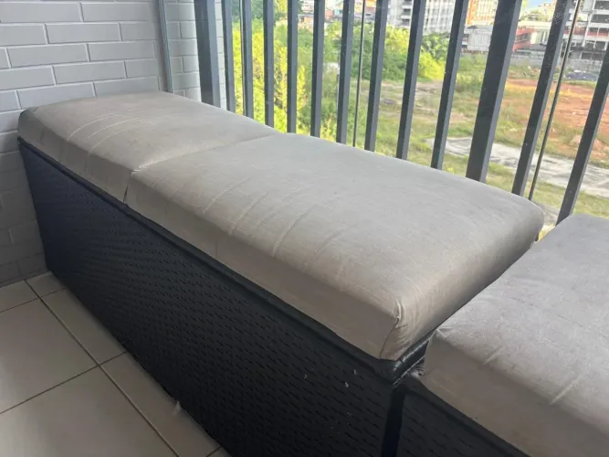 Conjunto Móveis para varanda em vime Marrom