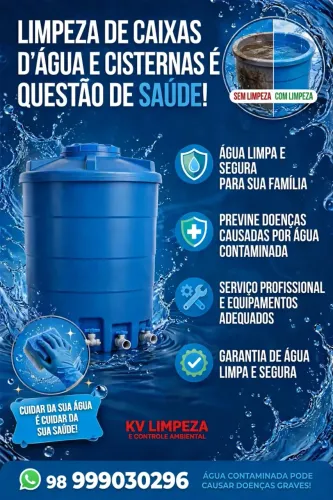 Limpeza de caixa d'gua e cisternas e controle de pragas
