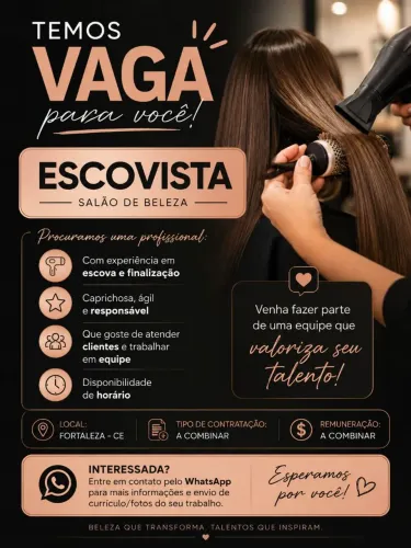 Vaga de emprego para cabeleireiro