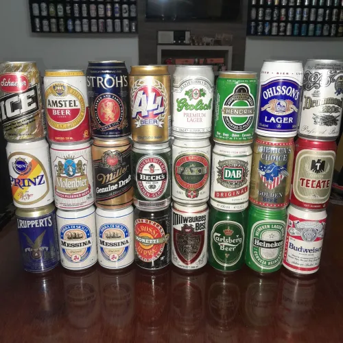 Colecao 24 latas de cervejas antigas