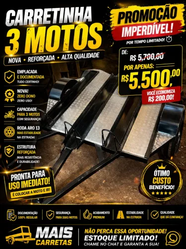 Carretinha 3 motos