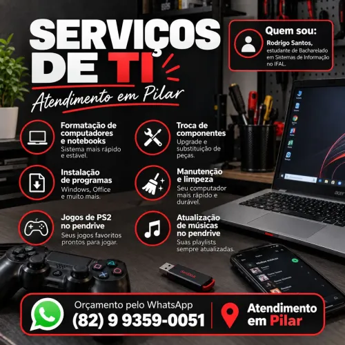 Formatação e Manutenção de PC e Notebook em Pilar | Serviços de TI