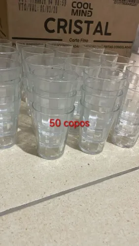 Lote completo-105 peças: cumbucas de porcelana+50 copos americanos