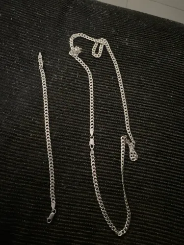 Corrente e pulseira prata 3mm