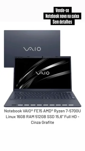 Notebook novo na caixa vaio Fe15 16GB RAM 512GB SSD