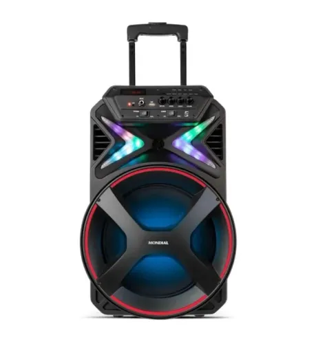 Caixa de Som Portátil Bluetooth Mondial Connect Lights CM-400 400W Bivolt Preto