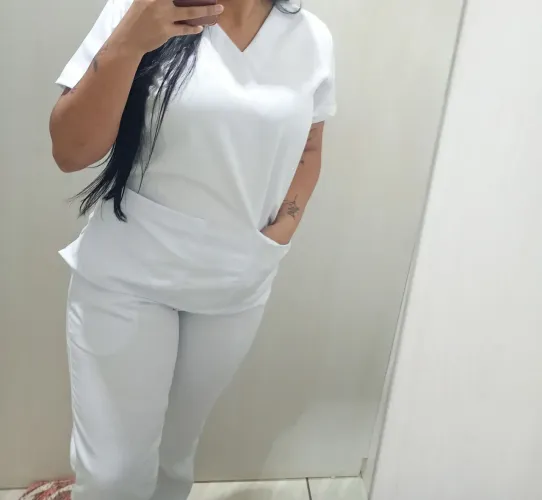 Pijama Cirúrgico feminino scrub Branco 