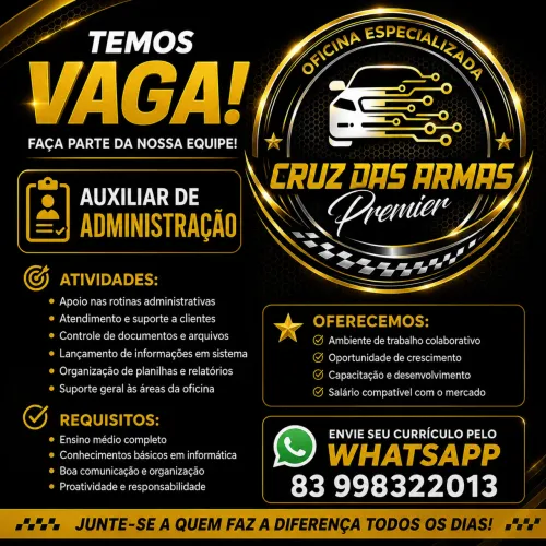 VAGAS PARA AUXILIAR DE ADMINISTRAÇÃO