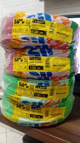 Cabo Elétrico SIL Flexsil 4mm² 100 Metros 750V - 100% Cobre