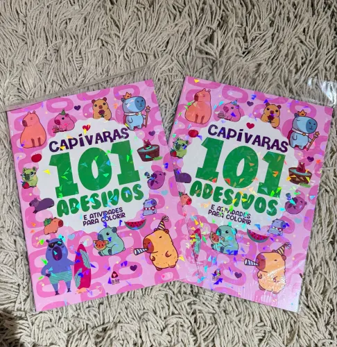 Livro Capivara de colorir e adesivos