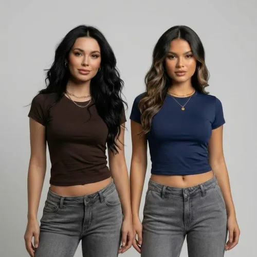 Blusa baby tee básica suplex