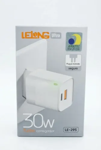 Fonte Base Carregador Turbo Ultra Usb e Tipo C 30W Lelong