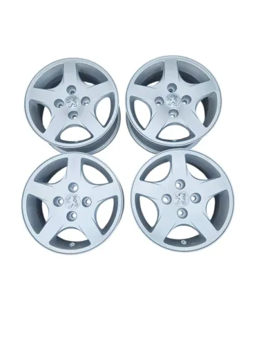 Jogo De Rodas Peugeot 206 Feline Sw 2006 2007 2008 Prata