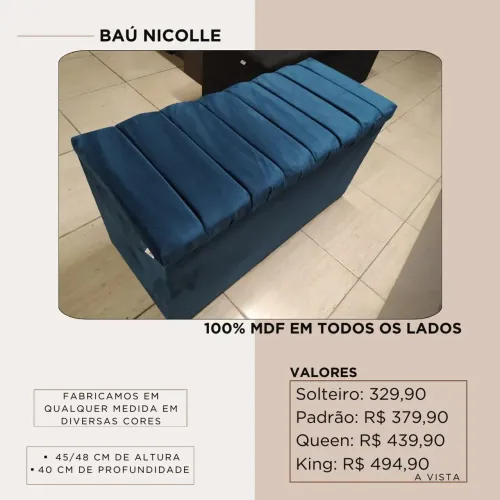 Baú 100%mdf blindado - direto de fábrica