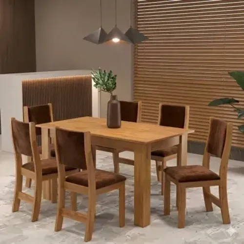 Mesa de Jantar Violeta com Cadeiras Sol Bombom